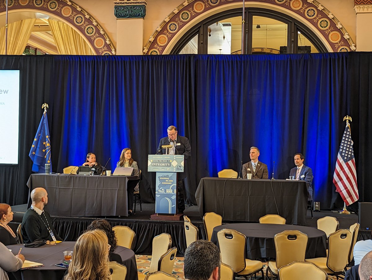 NASWAORG's tweet photo. A number of #NASWA's best are kicking-off the #UISIDES2023 Pre-Seminar by giving a Services Overview. Ben Bakas (Integrity Center), @nellspang (ICON), @KennedyCouch2 (BI), @eelittrell (Integrity Center) &amp; @JerryPectol (SIDES). https://t.co/igHVqjQBYQ