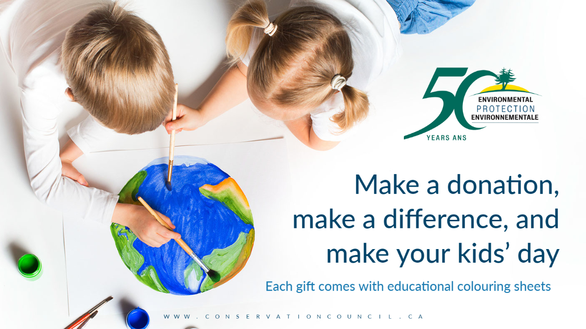 🌎Happy Earth Month🌎

To celebrate, we're offering a special gift to all our supporters. Donate to the Conservation Council of New Brunswick this month and receive a link to our set of Earth day E-cards and nature-inspired Colouring sheets for children.

🎁 Donate now  and get