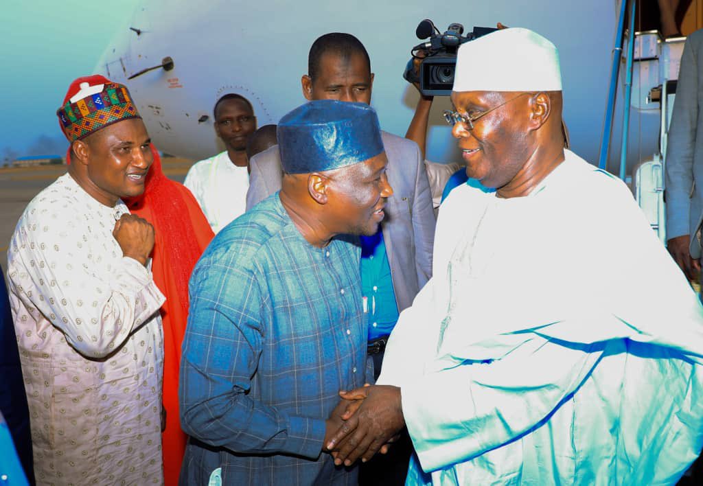 atiku's tweet photo. Congratulations, Gov Ahmadu Fintiri, on your deserved reelection as governor of Adamawa State. Thank you to the people of Adamawa and men and women of goodwill for staying the course in resisting coupists and enemies of democracy from having their way. https://t.co/8tllEXbRiH