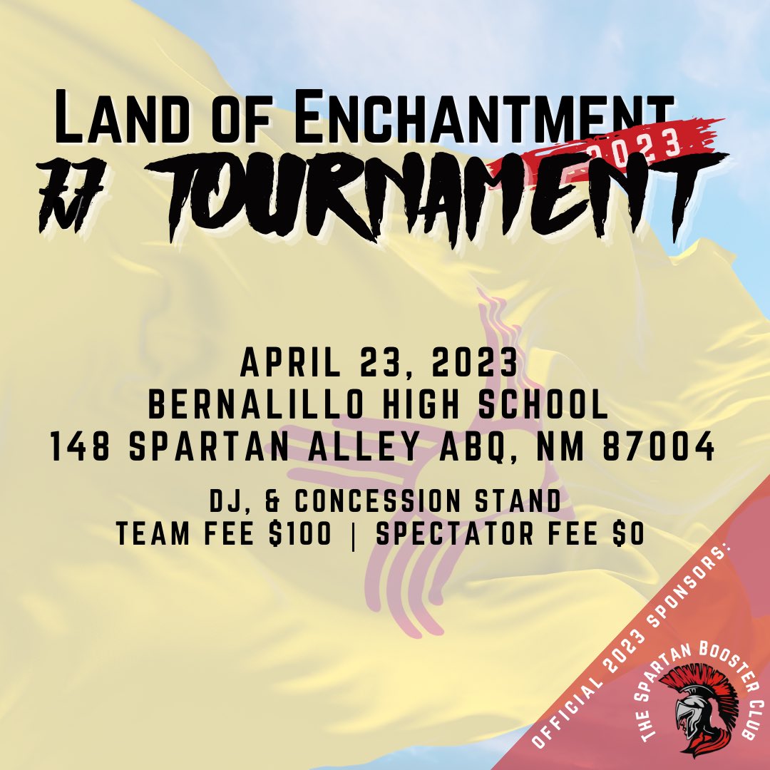 Next up: Land Of Enchantment Tournament. THIS SUNDAY! April 23rd @ Bernallilo HS 🔥🔥🔥