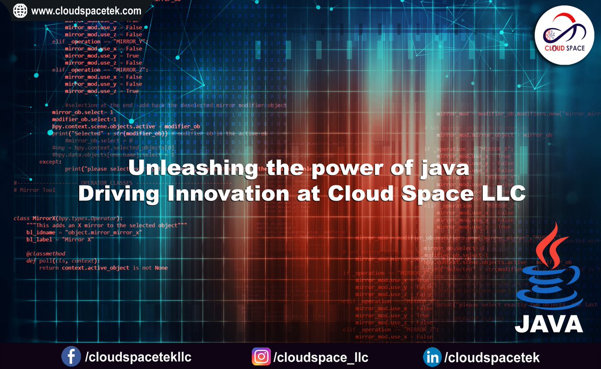 CloudSpace_LLC's tweet image. ๐๐ง๐ฅ๐๐๐ฌ๐ก๐ข๐ง๐ ๐ญ๐ก๐ ๐๐จ๐ฐ๐๐ซ ๐จ๐ ๐๐๐ฏ๐: ๐๐ซ๐ข๐ฏ๐ข๐ง๐ ๐๐ง๐ง๐จ๐ฏ๐๐ญ๐ข๐จ๐ง ๐๐ญ ๐๐ฅ๐จ๐ฎ๐ ๐๐ฉ๐๐๐ ๐๐๐
#CloudSpaceLLC #JavaInnovation #ITsolutions #CuttingEdgeSoftware #Java #JavaPower #InnovativeIT #JavaDevelopment #CloudSpaceSolutions #JavaVersatility