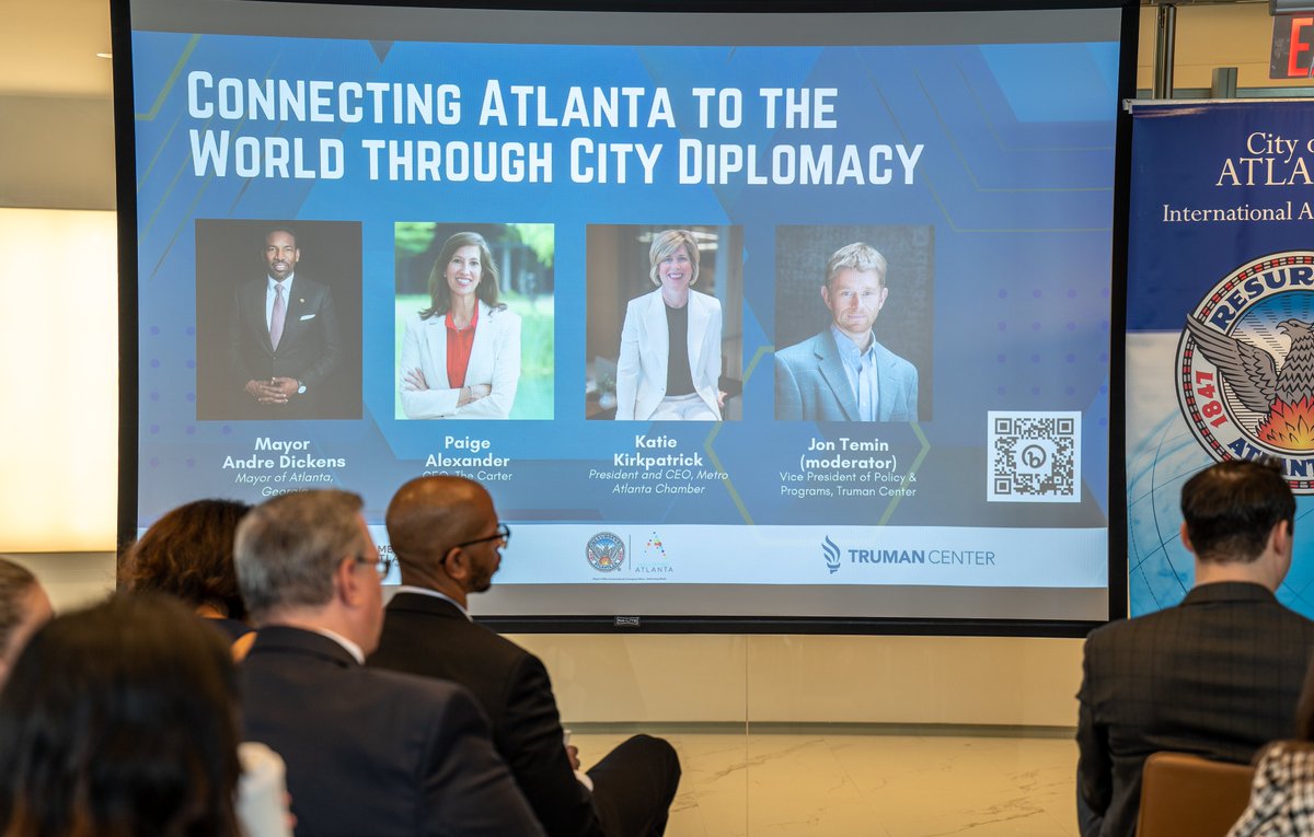 ATLIntlAffairs's tweet photo. Our office, @TrumanCenter &amp; @atlchamber hosted city leaders, nonprofits, academia, businesses, Consular Corps, economic development agencies &amp; civic organizations for #CityDiplomacy discussions on Atlanta's expanding global footprint &amp; our role in shaping American foreign policy. https://t.co/JL9L5m5DS0