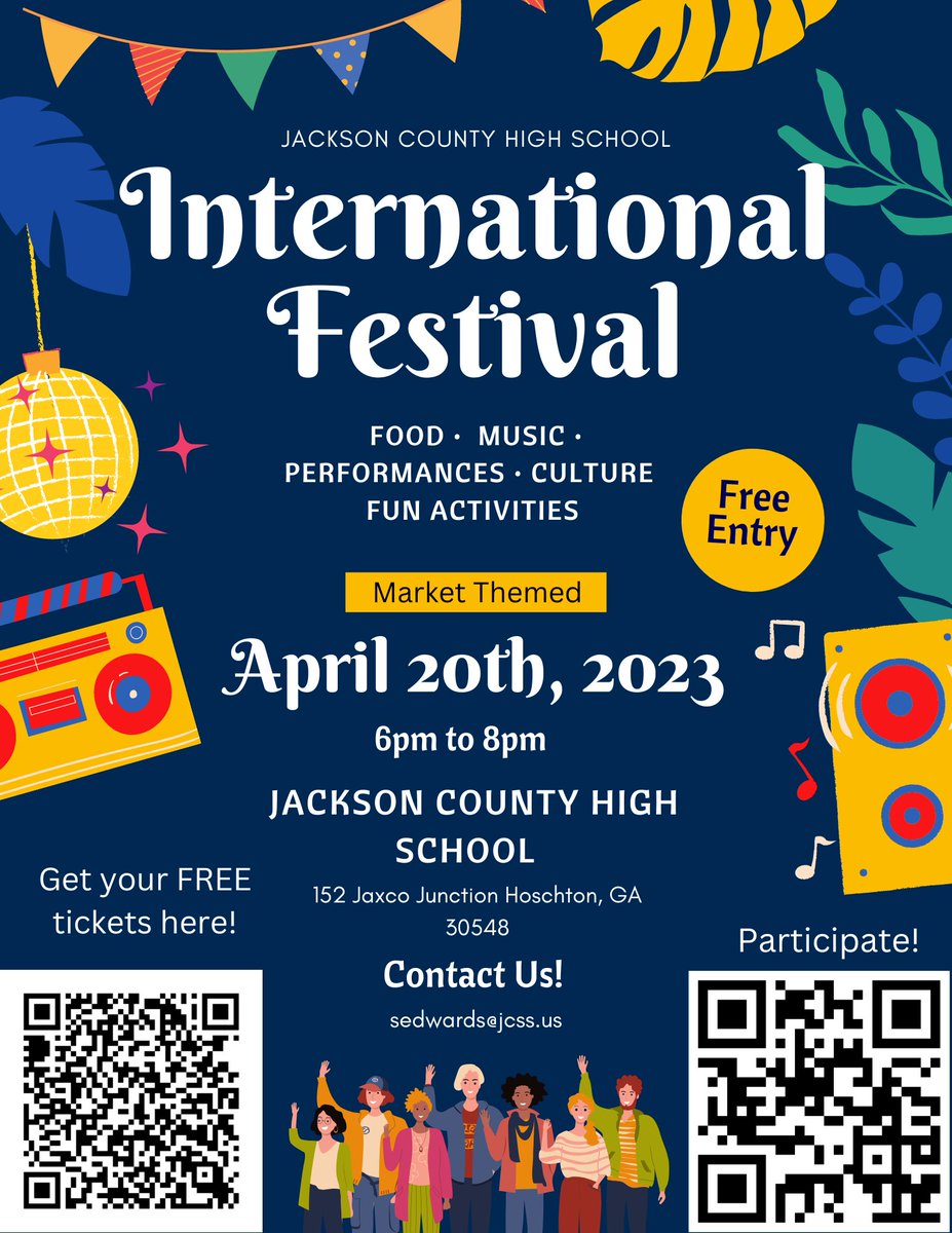 panthers_jchs's tweet image. The Jackson County High School International Club is hosting the International Festival Thursday, April 20th, 2023. The community is invited! Join us for food, performance ( dances and singing) and activities! Kona Ice will be there as well!
#PROUDtobeJC