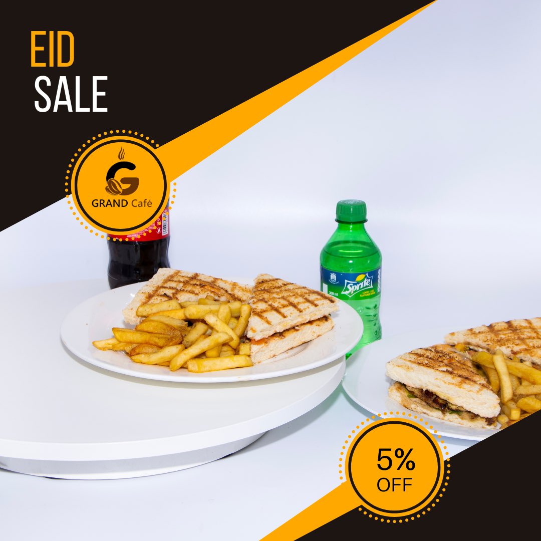 grandcafe_so's tweet photo. Eid MUBARAk in advance 😊 

Celebrate this Eid Al-Fitr with a 5% discount on our Burger, Pizza and Sandwich 🥪 🍔 🍕

Location: Airport Road, Mogadishu-Somalia
For reservations:  061-0-862385

#ramadan  #RamadanMubarak  
#AfurWanaagsan #ramadanbuffet #iftar  
#Mogadishu #somalia https://t.co/O9ui8wt1Vv