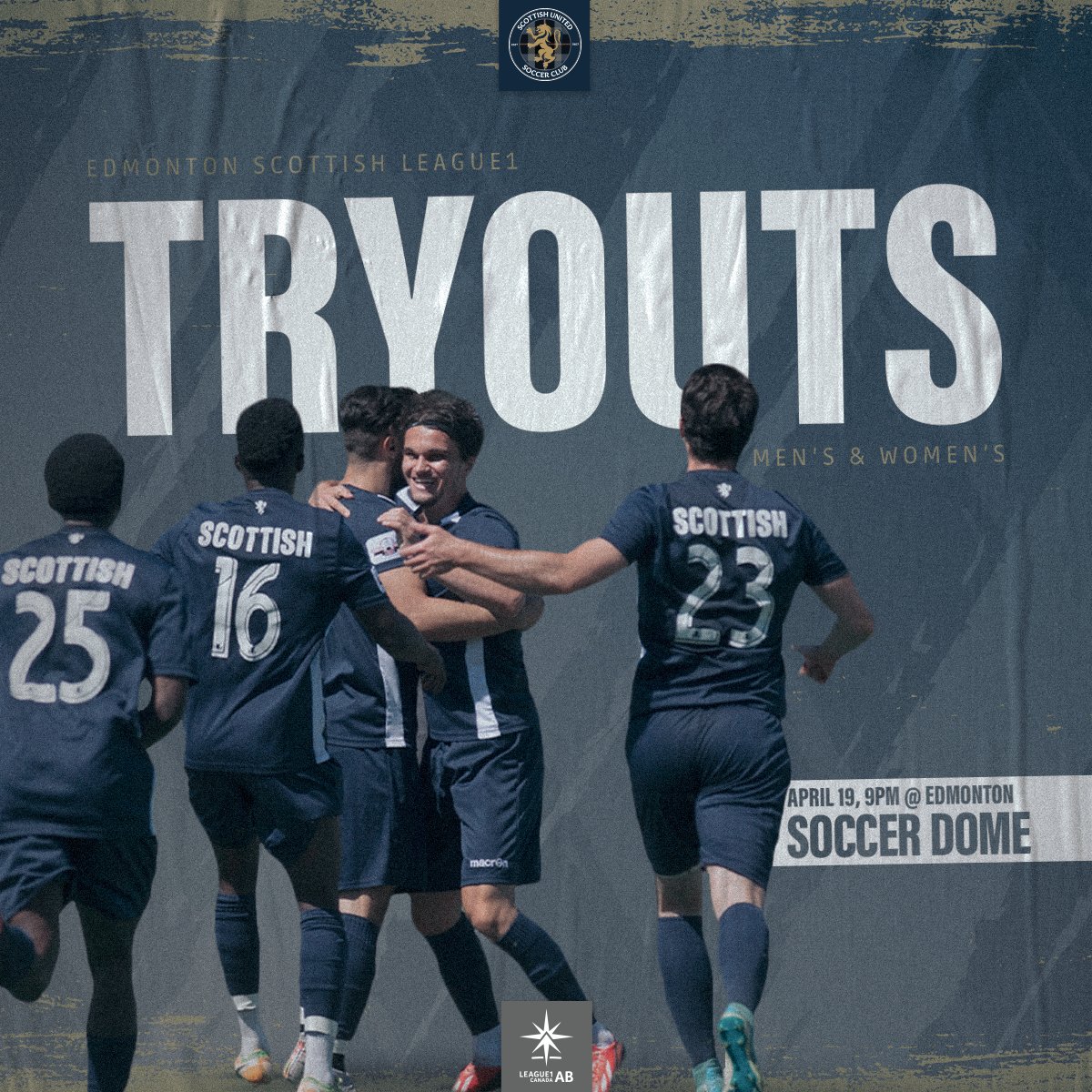 scottishunited's tweet photo. Looking to play in the @League1Alberta Exhibition Series? Here's another shot.

We're rounding out our men's and women's pro-am rosters and will be hosting a tryout tomorrow, April 19 at 9pm in the Edmonton Soccer Dome.

Register online at https://t.co/AF3j7jjU2z! #GoTartans https://t.co/4HnGu4iIEc