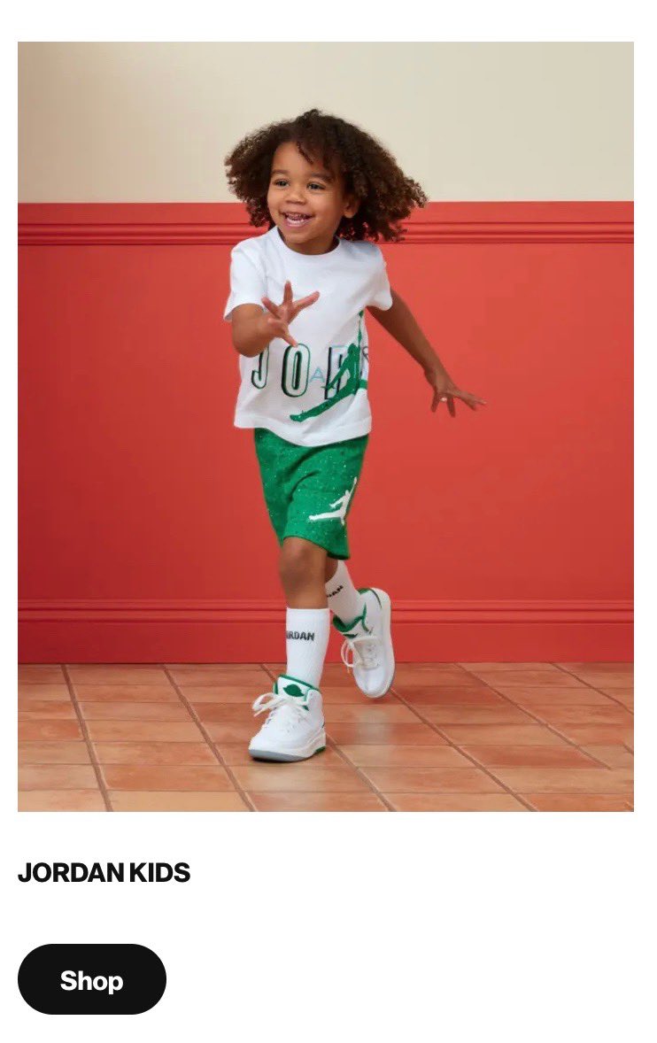 My youngest made the <a href="/Jumpman23/">Jordan</a> landing page on Nike.com. 

I’m not sure how this wont be the top selling kids outfit of all time.