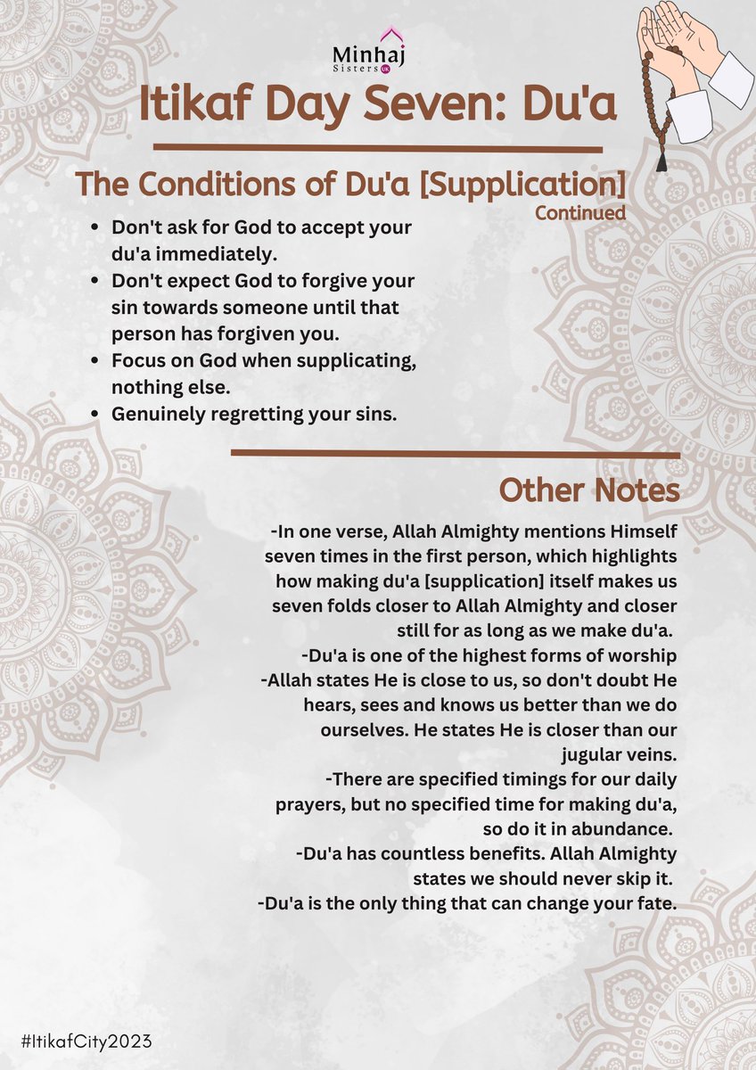 MinhajSistersUK's tweet photo. Itikaf City 2023 | Lecture 7 | Shaykh-ul-Islam Dr Muhammad Tahir-ul-Qadri
#minhajSistersUK #itikafcity2023 #ramadan2023 #benefitsofknowledge #suplication #laylatulqadr https://t.co/SB5a68cCWf