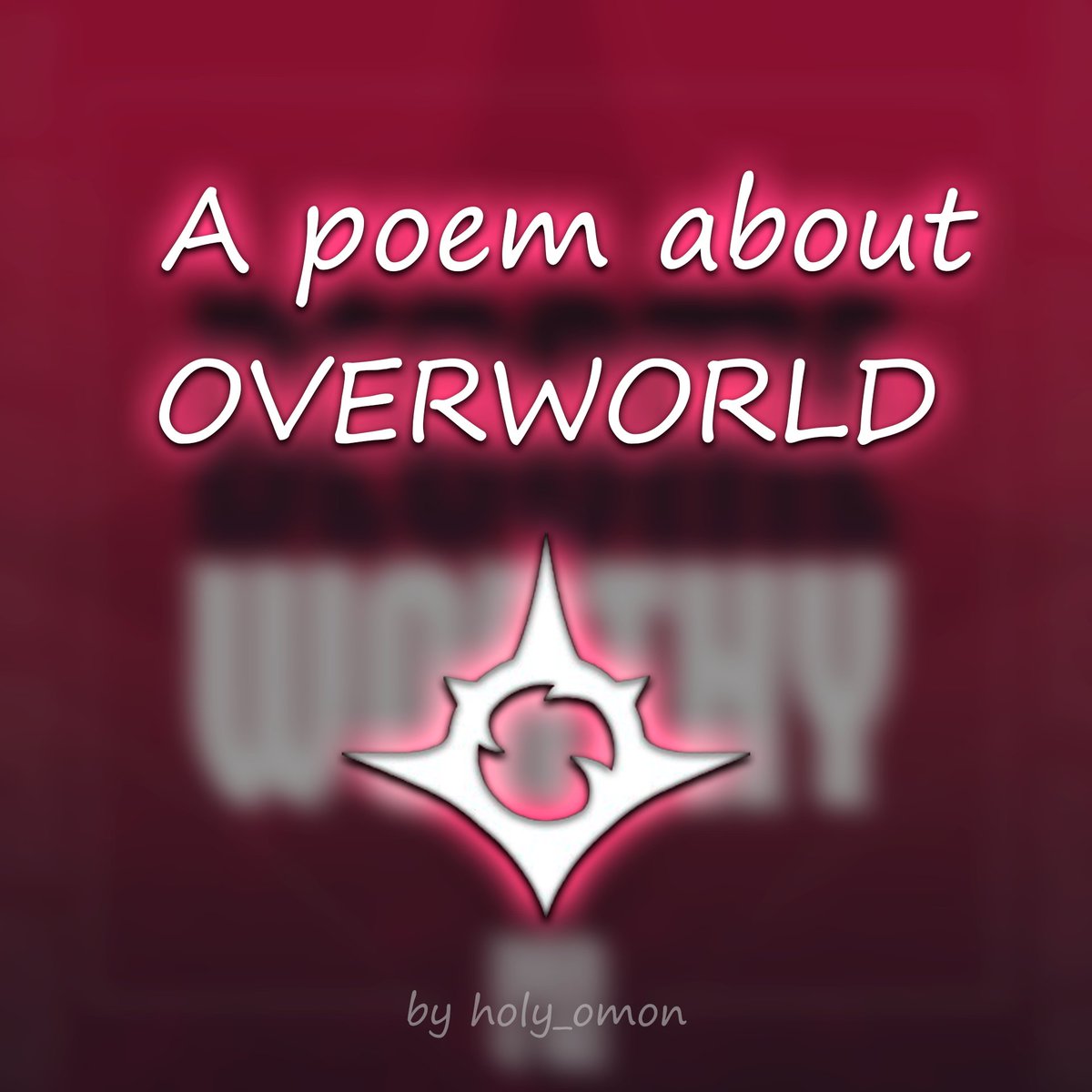 holy_omon's tweet photo. 📜 A poem about Overworld 📜

💞 Love @OverworldPlay. No tale, legend or game exists without a poem. Here's mine! 👇

1/6 🧵

Love Overworld, always in lore.
No story or game can exist
Sans a poem, thats the gist.
Solved the problem, heres my twist:
New poem to read, dont resist. https://t.co/b0cFpAMMlO