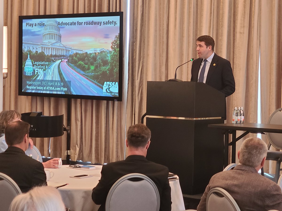 ATSSAHQ's tweet photo. The Legislative Briefing &amp; #ATSSAFlyIn is underway with @RepChrisPappas (D-NH), as #ATSSA members from across the country gather in DC during National Work Zone Awareness week. We all play a role in advocating for #roadwaysafety. #NWZAW https://t.co/9odjflarKA