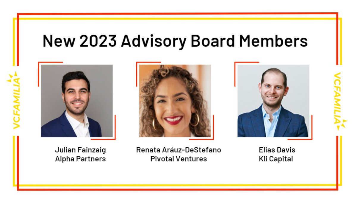 💥NEW: Please welcome Renata Arauz-DeStefano, <a href="/fainzaig/">Julian Fainzaig</a>, &amp; Elias Davis to the 2023 VCFamilia Advisory Board! They will spearhead VC programming, organize &amp; host VCF events, &amp; throw our biggest Hispanic Heritage Month celebration yet! Learn about them here: bit.ly/2023vcfboard