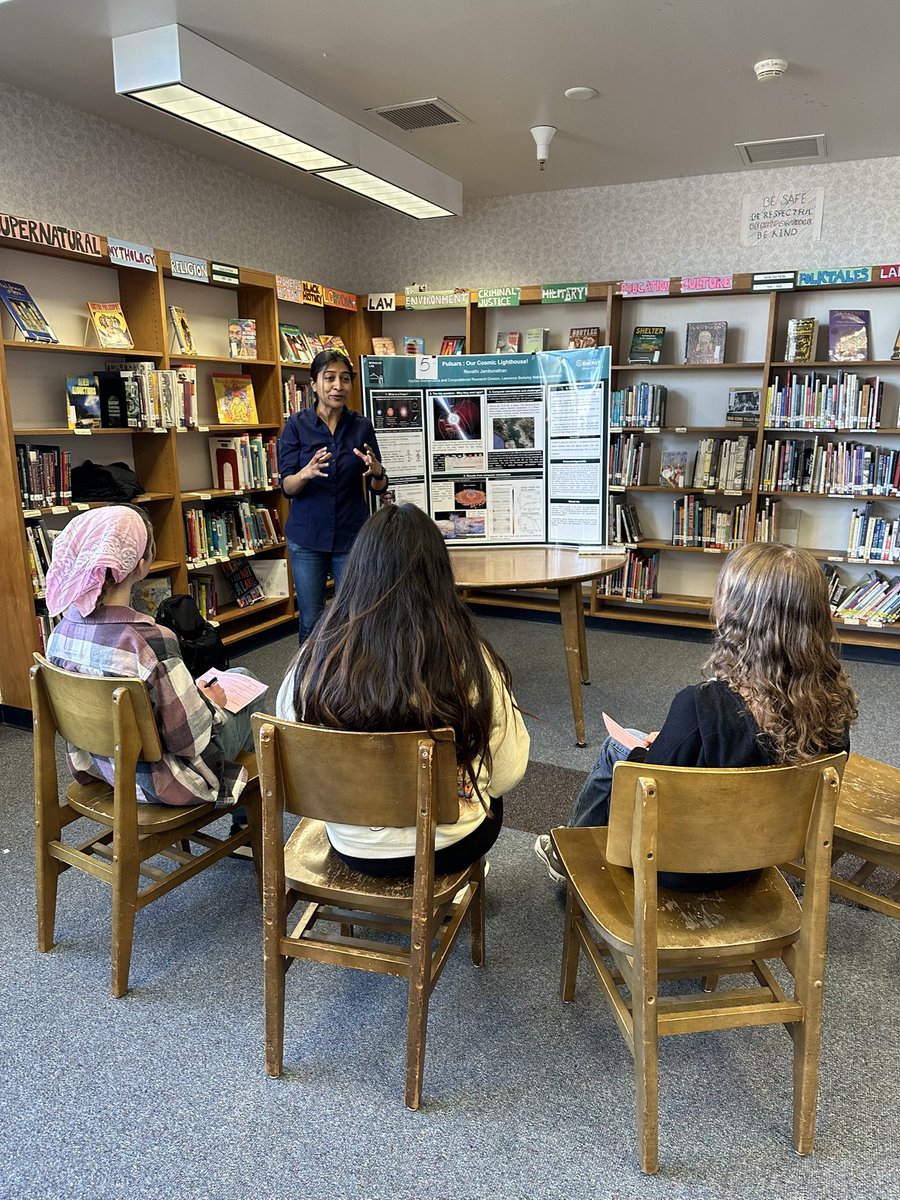LBNLnext's tweet photo. 🧑🏽‍🔬👩🏻‍🔬🧑‍⚕️Today we launched our Reverse Science Fair with researchers from @BerkeleyLab and @UCBerkeley.  Thanks to our organizing partners @crscience and hosts at Willard Middle School! Our 8th grade judges are keeping us on our toes. 🧪🔬#stemoutreach https://t.co/XmS6sf5fNx