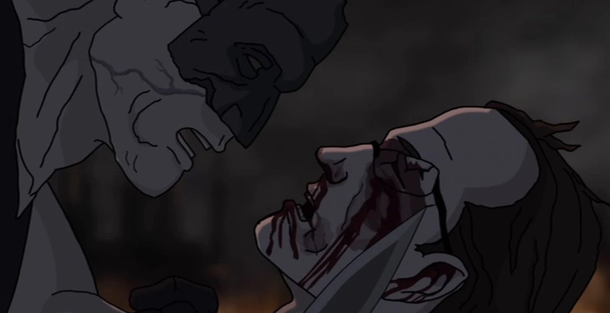arimoreindeer's tweet photo. @RealYouTubeKids metalocalypse fandom
(also the best part is the fan art image appears in canon on a pillar that crushes people to death, I'm not joking) https://t.co/3plvw27rWu