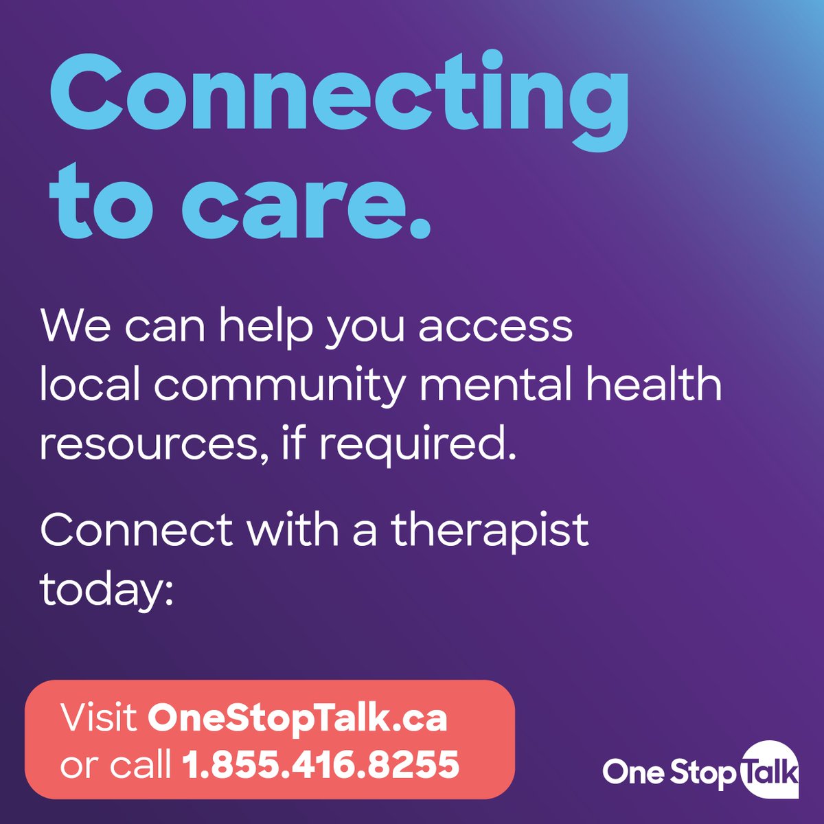 Navigating the mental health system can be challenging. That’s why One Stop Talk connects children, youth and their families who require additional services to local community mental health resources. #ChildandYouth #ON #Mental Health