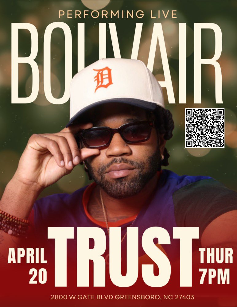 Thursday Night 4/20, pull up and enjoy The <a href="/Bouvair_/">βȏυναᎥя</a> experience. 

📍 Greensboro, NC 

Get your tickets ! 

eventbrite.com/e/bouvair-perf…