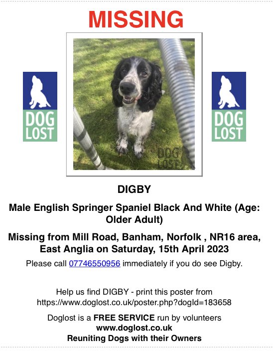SAMPAuk_'s tweet image. Drones and an infrared camera have been used in the search for #missing #dog DIGBY who was last seen "bolting" from a garden Mill Road, #Banham #Norfolk
On @DogLostUK doglost.co.uk/dog-blog.php?d…

Newspaper: edp24.co.uk/news/23463690.…