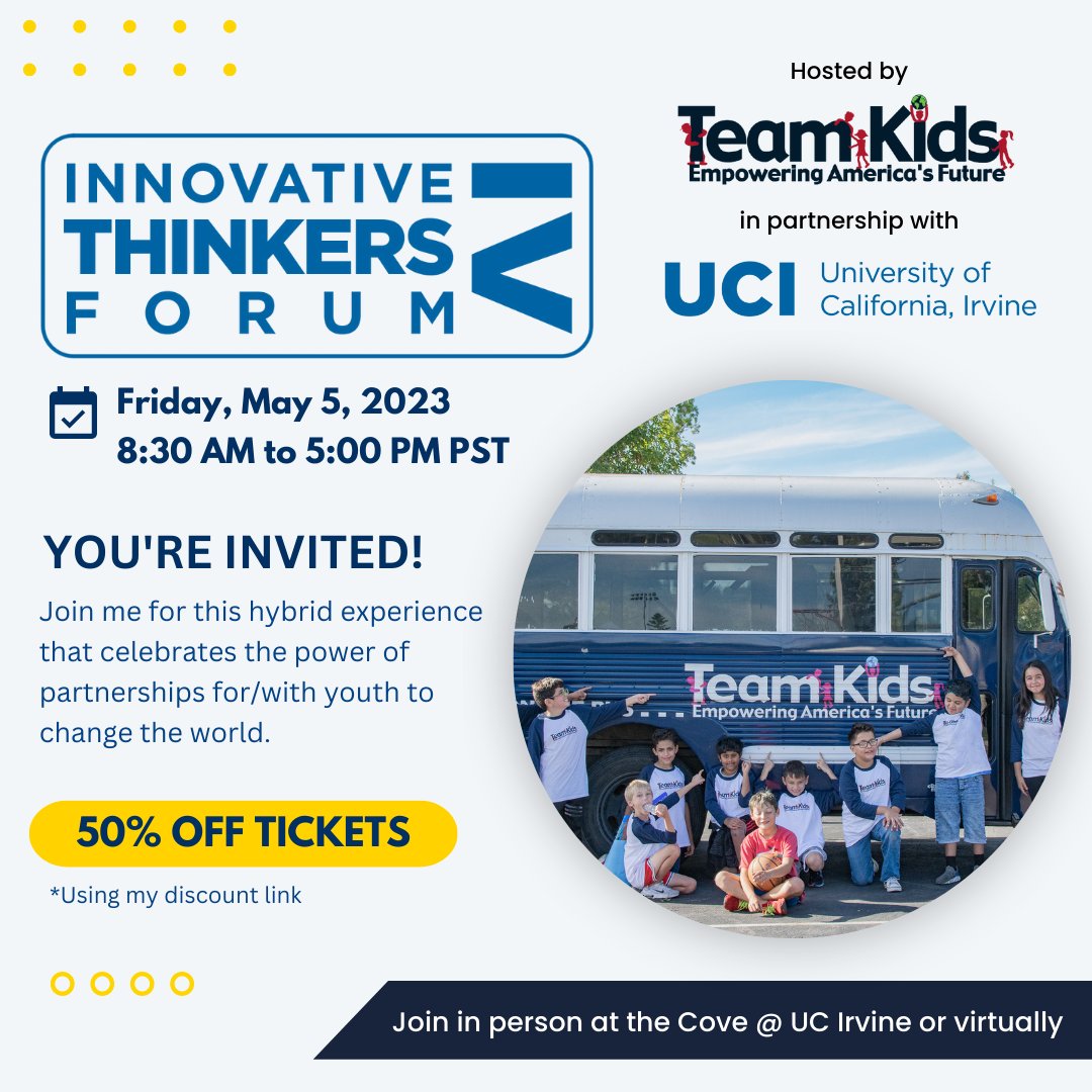 ocmarcom's tweet photo. If you are in education, public safety or just want to see how collaboration with our youth can strengthen our communities, join @teamkids for this event either online or in-person at 50% off. #KidsAreOurFuture https://t.co/OkaR72XAjB