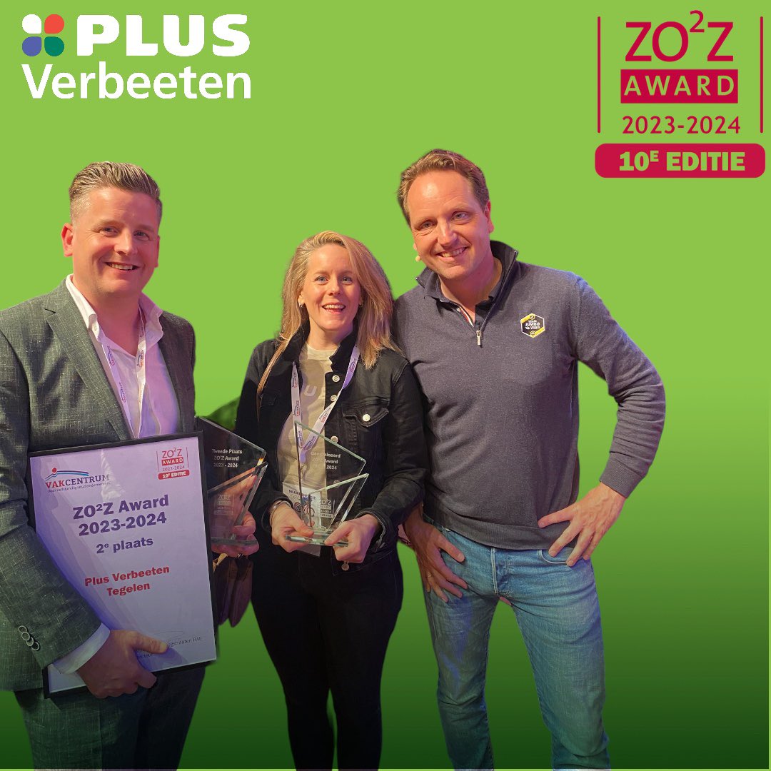 Vanmiddag was de prijsuitreiking van de #ZO2Z award voor de Beste Supermarktondernemer van Nederland. Helaas was het hoogste podium ons niet gegund, maar een gedeelde tweede plaats vinden wij ook heel eervol! 

Samen zorgen wij voor Goed eten, voor de buurt en voor elkaar🍀