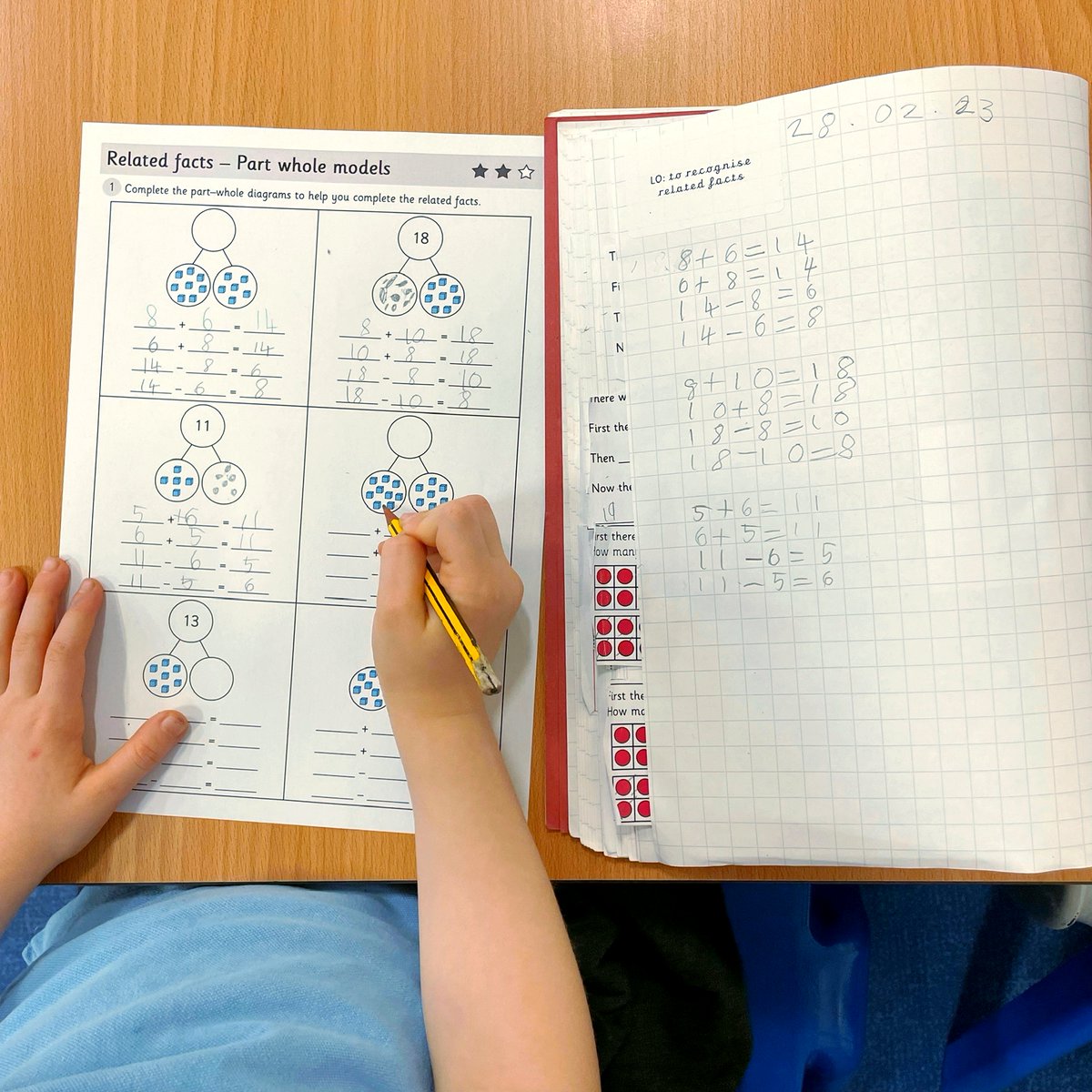 PrimaryStarsEd's tweet image. A fantastic example of using our resources if you are a no worksheet school 🤩

Check out our V3.0 Summer resources Blocks 1-3 out now 🖤

#multilink #partwholemodel #factfamilies #nextstep #numicon #education #primaryeducation #primaryed #relatedfacts