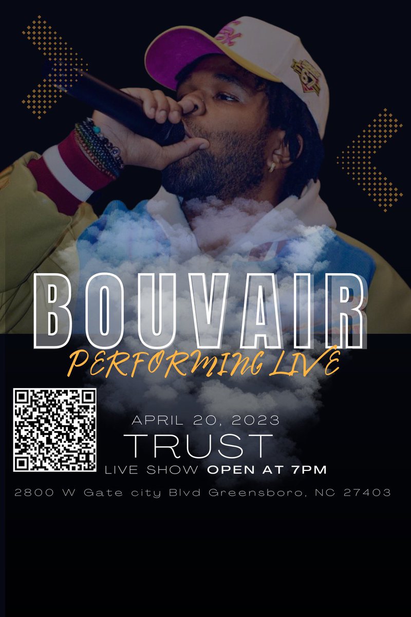 Thursday Night 4/20, pull up and enjoy The <a href="/Bouvair_/">βȏυναᎥя</a> experience. 

📍 Greensboro, NC 

Get your tickets ! 

eventbrite.com/e/bouvair-perf…