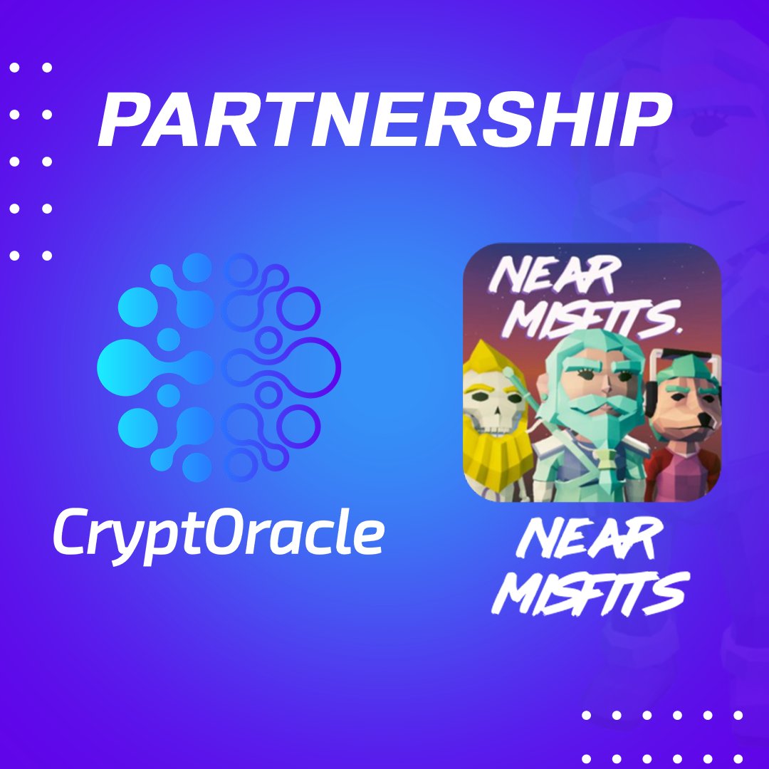 📢 GM Exciting news! 🚀 We're thrilled to announce a partnership 🤝between the <a href="/NEARMisfits/">NEAR Misfits</a> and  Cryptoracle.io ! 🔮

Together, we'll unlock insights 📊, enhance the Near community experience 🌐, and push the boundaries of NFT innovation! 🎉
#partnership #NFTcommunity