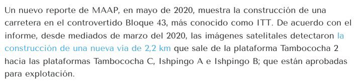 Yasunidos's tweet photo. El representante de @Ambiente_Ec señala que en el B43 se cumple con todos los estándares ambientales.

⚠️ Esto es FALSO. Una vez más se habla de “accesos ecológicos” cuando en el Yasuní hay vías de más de 2.2Km
#PrimeroElYasuní
@Alozpra @AndradeqKarla @dsalazaca @marlin99x https://t.co/qTSSRhgXdR