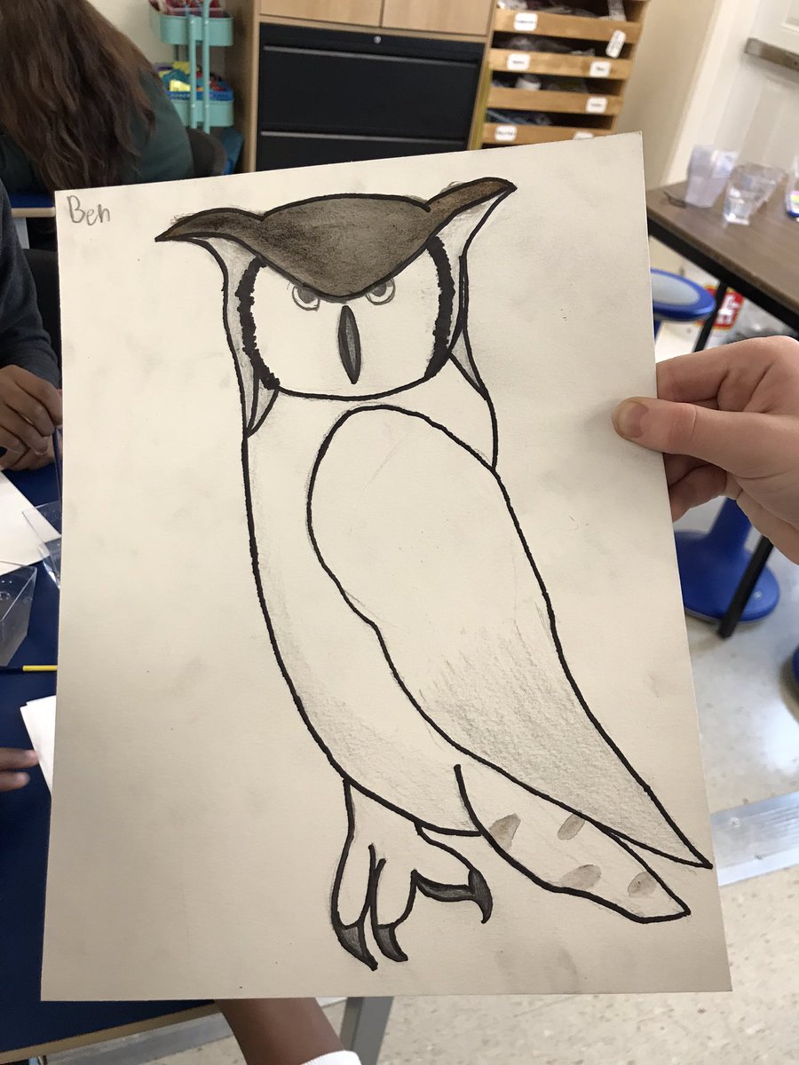 SusanGalbraith4's tweet photo. The bird theme continued with the gr5s today @SMA_School as the painted their bird portraits. Tomorrow we begin working on the habitat for our feathered friends. @ASD_West #CreateConnectCommunicate https://t.co/Fh2FmgdE2c