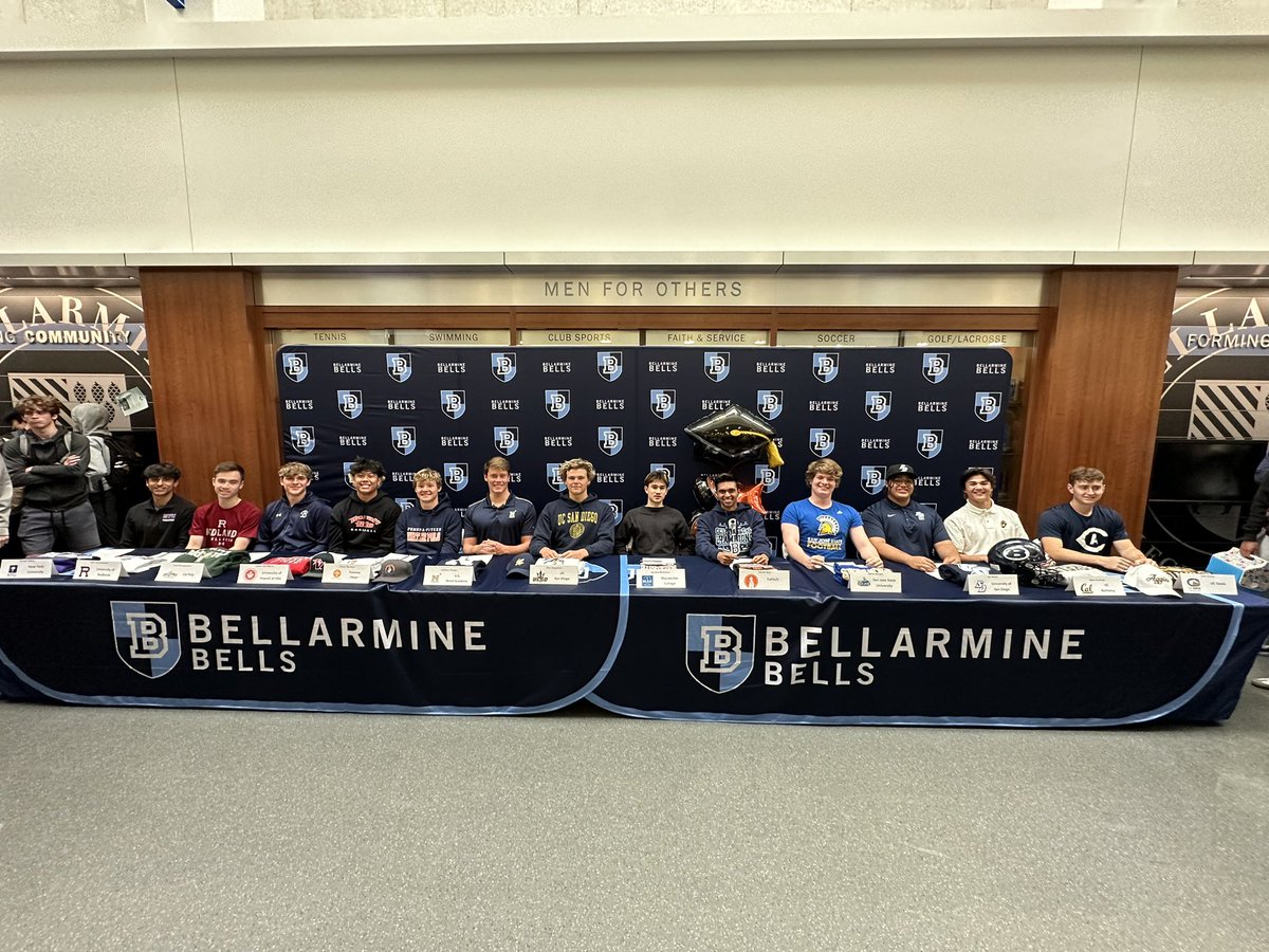 BCPSports's tweet photo. Congrats to our 13 Bellarmine Spring signees who will be continuing their athletic and academic careers at the next level! #GoBells https://t.co/lvSyicbEp3