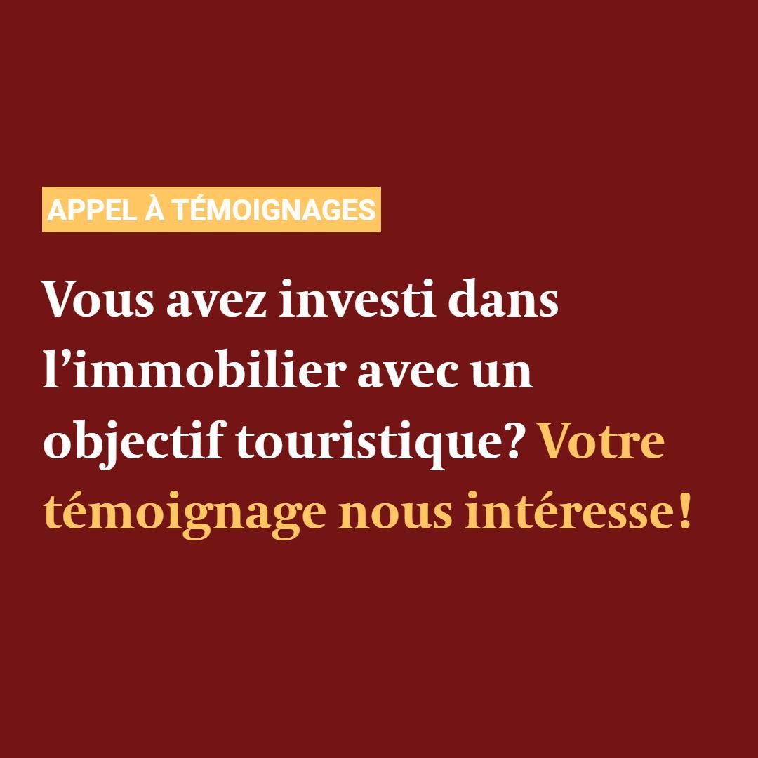 👀 Pssst! Vous avez investi dans l’#immobilier en Belgique, en France, en Espagne, ou de l’autre côté du globe, avec un objectif (partiellement) touristique (airbnb, gîte, maison de vacances…)? Votre témoignage nous intéresse!

👇 Infos et contact
lecho.be/monargent/srv/…