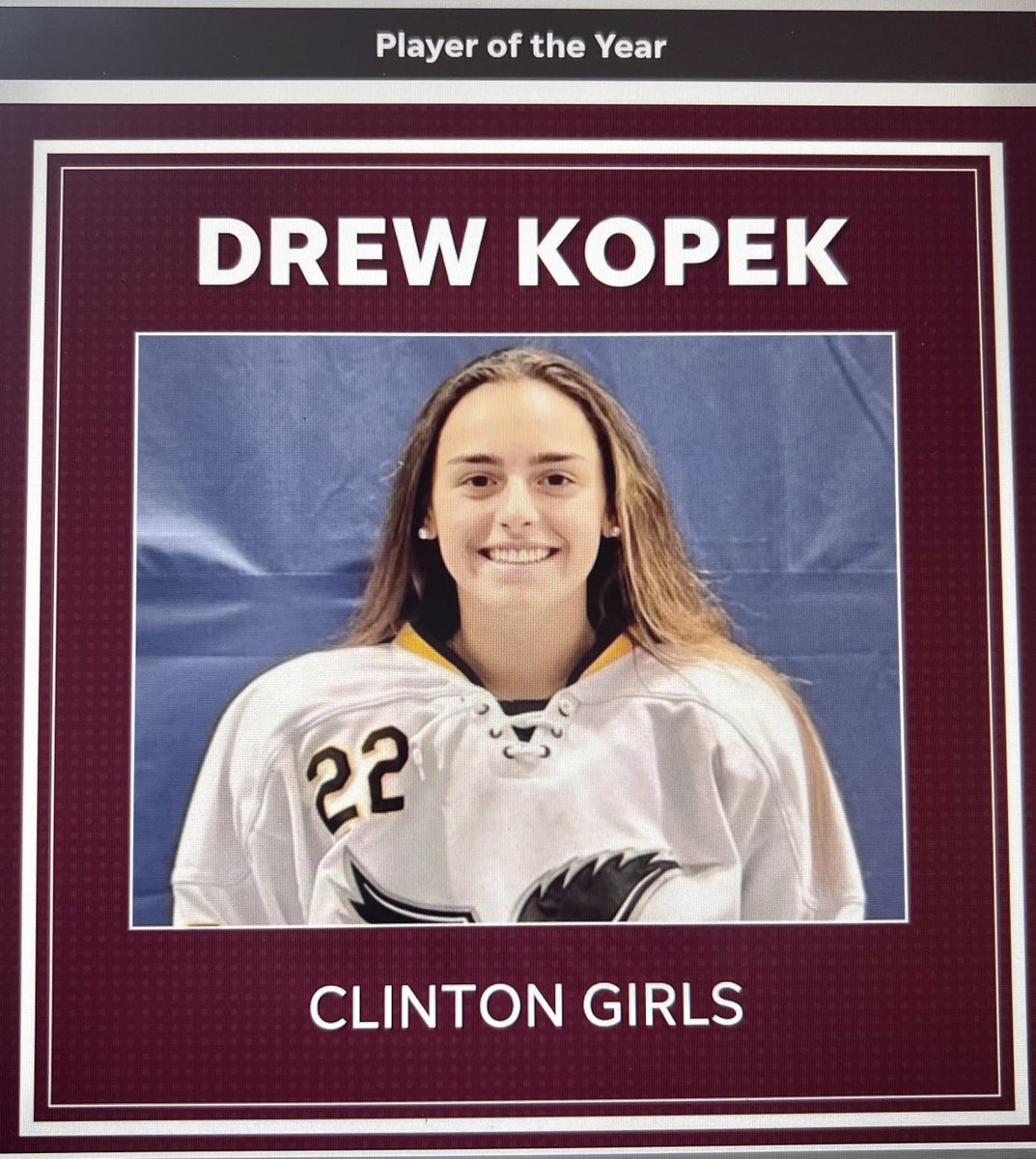 Clinton Warriors Girls Varsity Hockey (@clintongirls) on Twitter photo Huge congratulations to Senior Forward Drew Kopek for being named 2023 All-Mohawk Valley Boys/Girls hockey Player of the Year β¦<a href="/suny_cortland/">SUNY Cortland</a>β© Huge congratulations to Senior Forward Drew Kopek for being named 2023 All-Mohawk Valley Boys/Girls hockey Player of the Year β¦<a href="/suny_cortland/">SUNY Cortland</a>β©