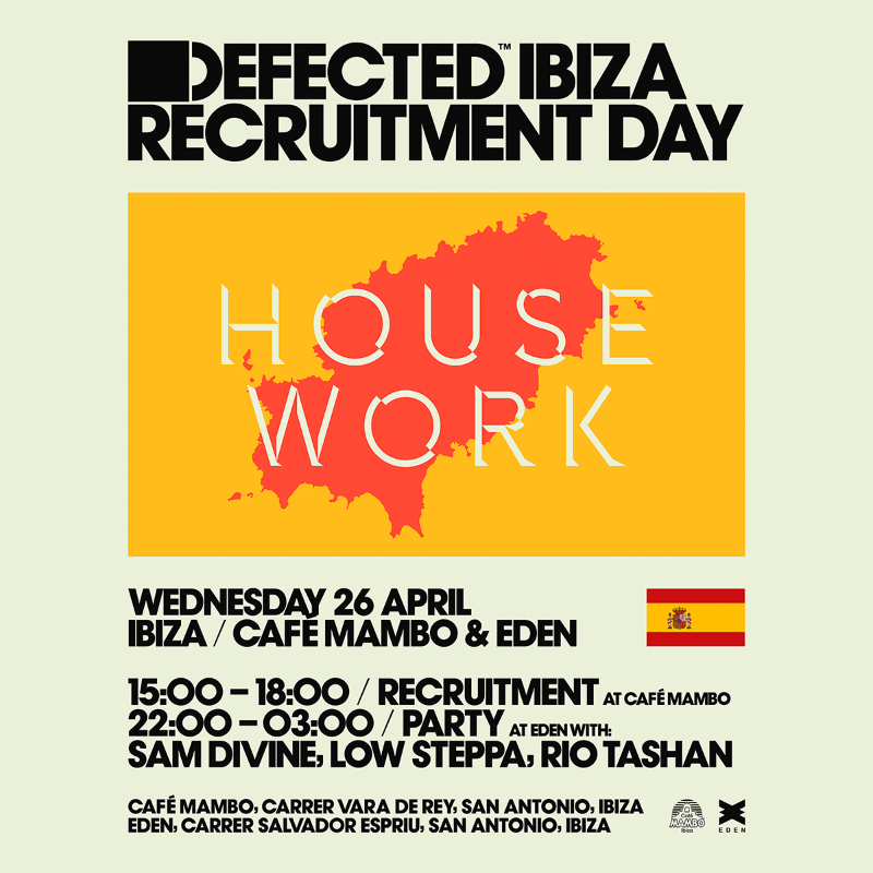 DefectedRecords's tweet photo. This month we’ll be hosting three registration sessions and mixers, on Sunday 23rd April in Dublin, which also includes a panel discussion on all things you need to know in Ibiza &amp; on Wednesday 26th April in Ibiza 🕺

All info can be found by clicking the link on the post 😉