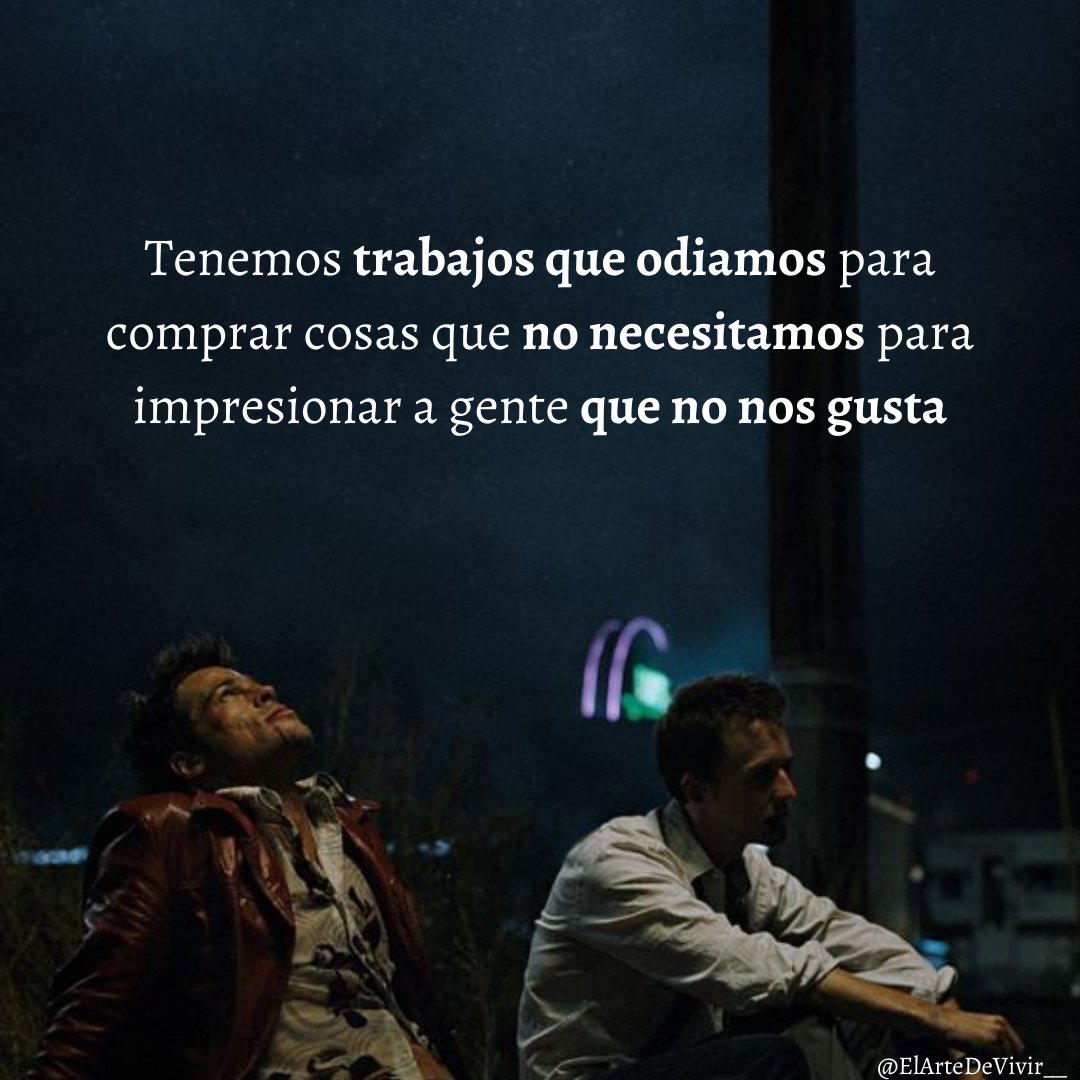 ElArteDeVivir__'s tweet image. Las 8 frases más influyentes de películas sobre la vida:

1. El club de la lucha