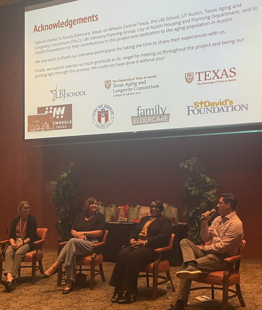 ShannonJarrott's tweet photo. Great to meet community partners &amp; UTA faculty, students supporting healthy aging policy, including an intergenerational day center, at the Livability and Longevity Symposium. Thanks to hosts Jaquie Angel, Karen Fingerman and Neda Norouzi (UTSA). https://t.co/Qgb3i1ruCw