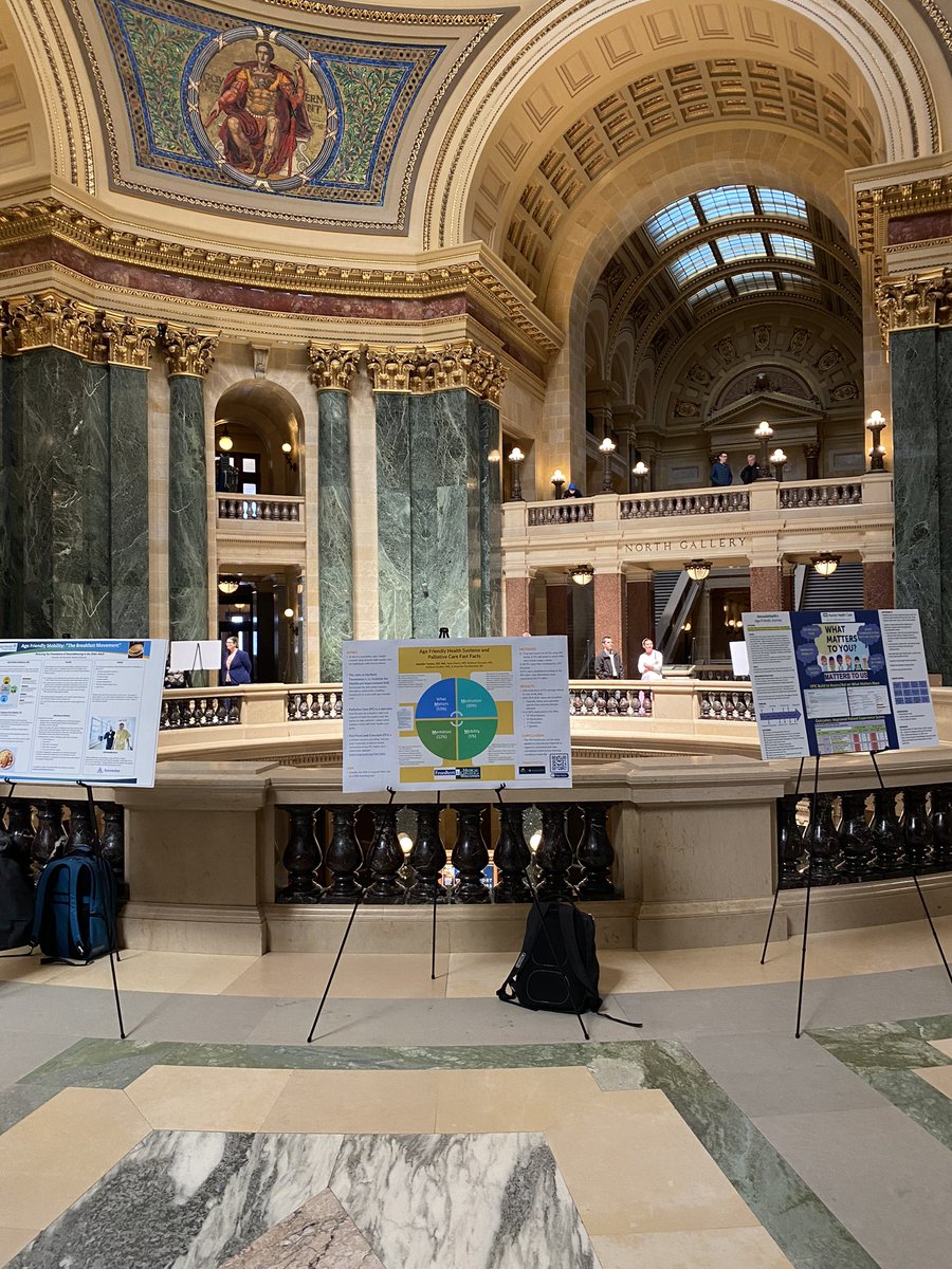 TurpenJen's tweet photo. Age-Friendly Health Systems take over Wisconsin Quality Showcase at the Capitol Rotunda #4Ms #whatmatters #medication #mentation #mobility #WHA #hpm #geriatrics #meded #qualityimprovement @CareMcw @MCWMedGer @PallCareNetWiscci @GerFastFacts https://t.co/sxxVPDFMcs