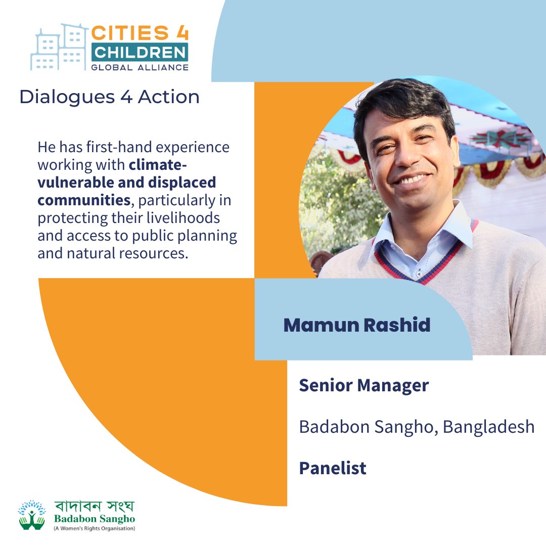 We are excited to introduce the speakers of our 'Children, Cities and Climate' webinar.🧒🏙️🌱
🔗Register now to listen to inspiring stories by changemakers from Kenya and Bangladesh: lnkd.in/gXSsKMKu

📅Thursday 20th April - 11am CET