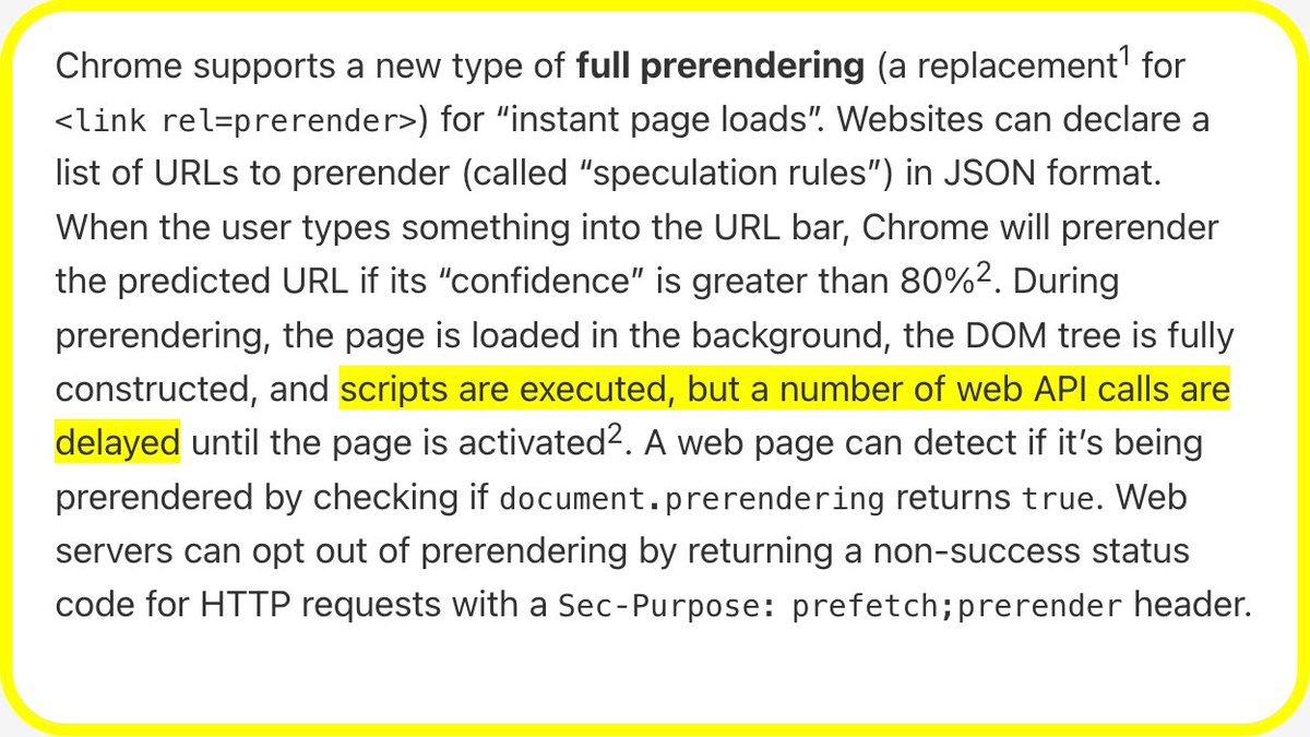 WebPlatformNews's tweet image. Full prerendering in Chrome webplatform.news/#1681839497000