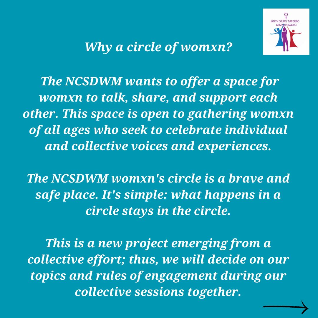 MarchNcsd's tweet photo. Save the Date- May 6 (1pm-3pm)- NCSDWM Womxn's Circle
Encinitas Community Center
More info email us: ncsdwomxnsmarch2021@gmail.com
#womxncircle #womxn #ncsdwm https://t.co/uLJxqXVzWl