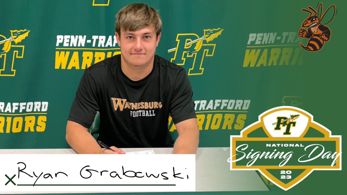 PTWarriors's tweet photo. Congrats to Ryan Grabowski for signing his letter to attend Waynesburg University to continue his football career! https://t.co/AnHtiFRZb5