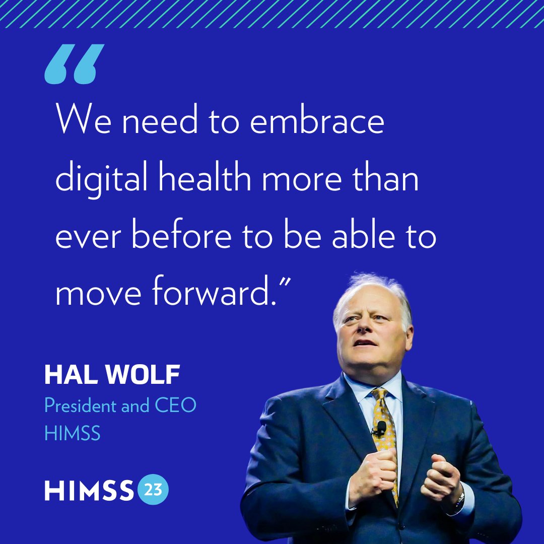 HIMSS's tweet photo. OK, it's go time. 👊

@HalWolfIII and @WHO_Europe's @hans_kluge kicked off #HIMSS23 with an opening keynote about #digitalhealth and healthcare's global #digitaltransformation.

The core takeaway? Used right, #healthIT can help bridge medicine's core equity issues. 🏥 https://t.co/FuXjblKmJq