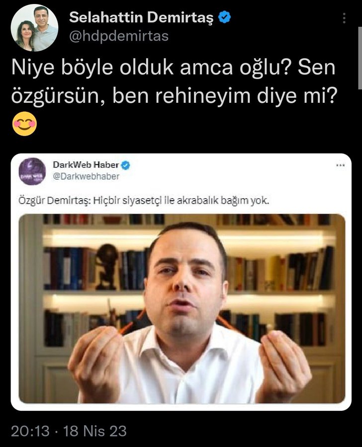 🔴#SonDakika | Selahattin Demirtaş'tan Özgür Demirtaş tweeti