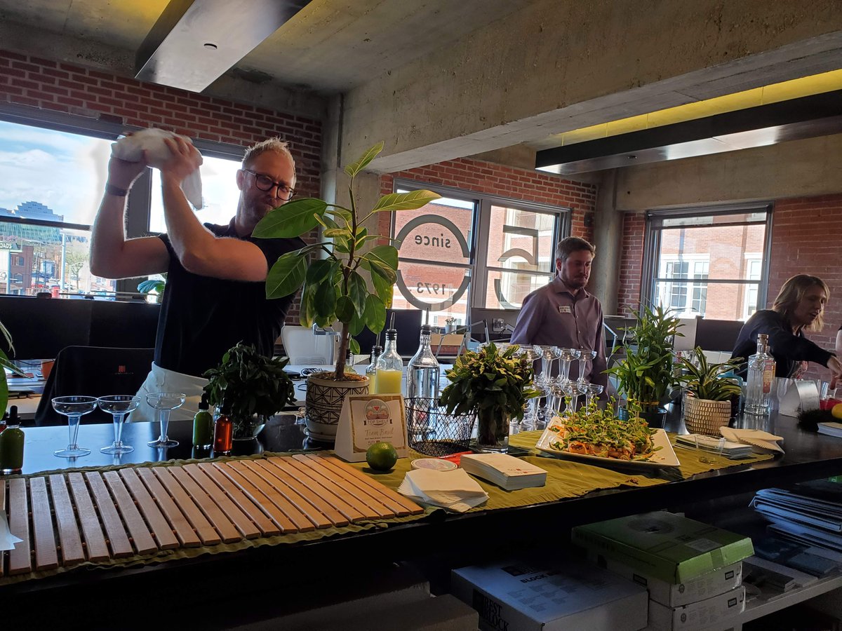 sfsarchitecture's tweet photo. We had a blast at #TopShelf2023 during KC Design Week! Thank you to everyone who stopped by to sample our culinary and cocktail creativity! The grand winner? CUCUMBER! ...with Rosemary just a decimal point behind. Well done, teams! #kcdesignweek https://t.co/ynJWW08KtW