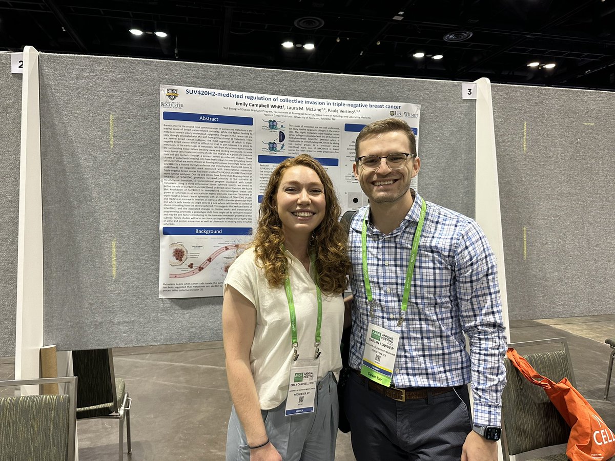 LowderDallin's tweet photo. What a fun coincidence to find an old BYU classmate at #AACR23 ! We’ve come a long way from MMBIO 241 😂 @BYUalumni @byulifesciences @emily_whitt3 https://t.co/aRM0iAE7Xk