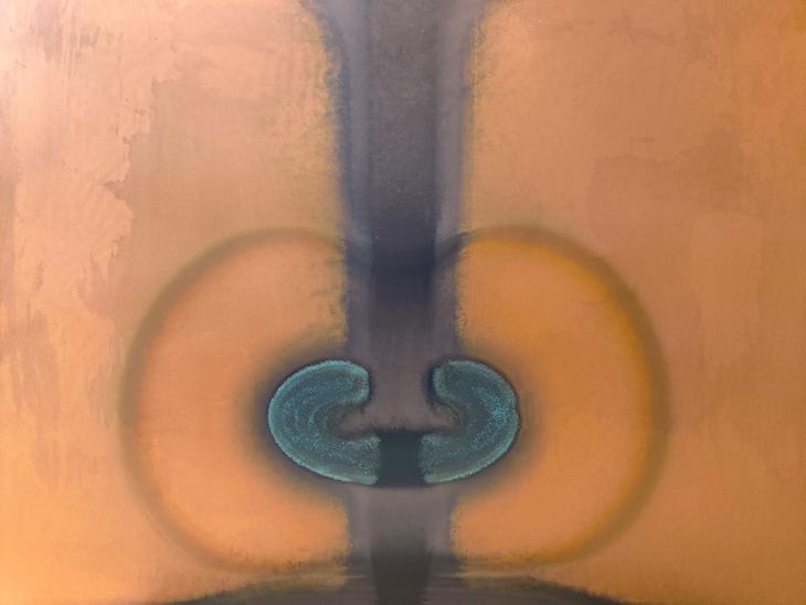 ChainDemocracy's tweet image. #MatthewKangas / #MarcusLelle and #MatthewBehrend 
Article Link: visualartsource.com/index.php?page…
Exhibition Venue: Gallery 110, Seattle, WA
Image: Matthew Behrend, “Radiance Vision,” 2023, copper electric patina, 18 x 24 x 1”.