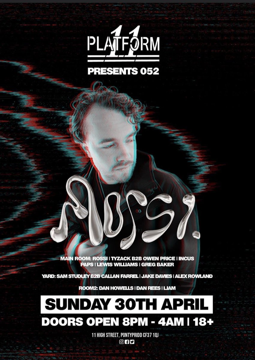 Platform11_'s tweet photo. BANK HOLIDAY AT PLATFORM 11

    SUNDAY 30th APRIL ROSSI

Not many tickets left for our biggest event of the year so far as we bring man of the moment ROSSI to town 

Last remaining tickets available from the link below or YOU CAN pay on the door 

https://t.co/cZ9pRNFsvK https://t.co/BGTFnal3De