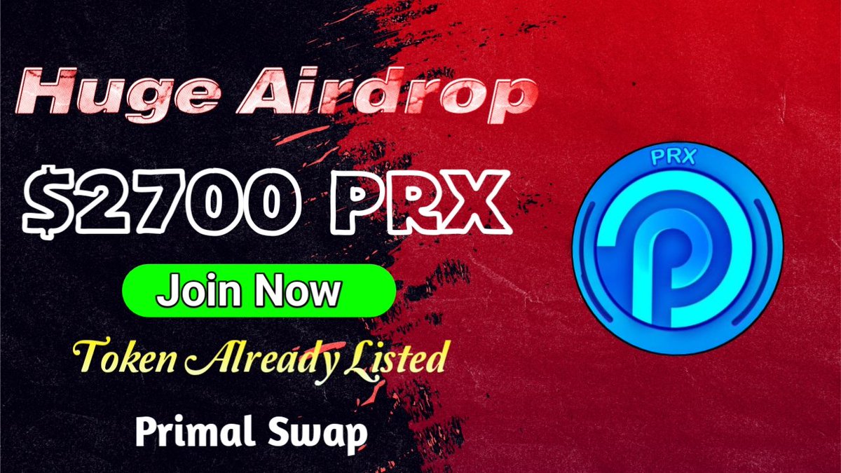Massive #fcfs #Giveaway 🔥🔥

😱😱 Total Giveaway Pool - $2700 worth PRX Token 

To Enter ⤵️
➡️ Follow 
<a href="/VirtualLand_/">Virtual Land || Metaverse ❤️‍🔥</a> &amp; <a href="/primalswap/">PrimalSwap</a>

➡️ Like, RT &amp; Tag 3 Friends
➡️ Finish Gleam : gleam.io/Bxjo3/primal-s…

#Giveaway #Airdrop #fcfs #NewAirdrop #New_Airdrop