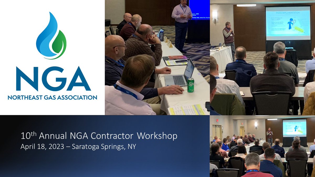 Great conversation at NGA's 10th annual Contractor Workshop today. Special thanks to Bob Richards at <a href="/Unitil/">Unitil</a> for sharing how they are engaging their workforce as part #pipelinesafety management system. More good content to come this week at NGA's Spring Operations Conference!