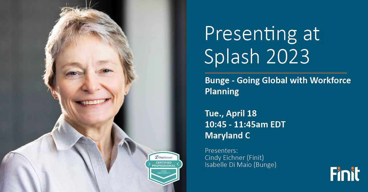 Finit_Solutions's tweet photo. TODAY at #SplashDC, catch Finit's Cindy Eichner as she delivers a presentation with our client, Bunge. Learn how Bunge utilized @OneStream_Soft People Planning MarketPlace solution as a starting point for their Workforce Planning solution.
https://t.co/1OOpCtMyv5 https://t.co/U0lRnULOkV