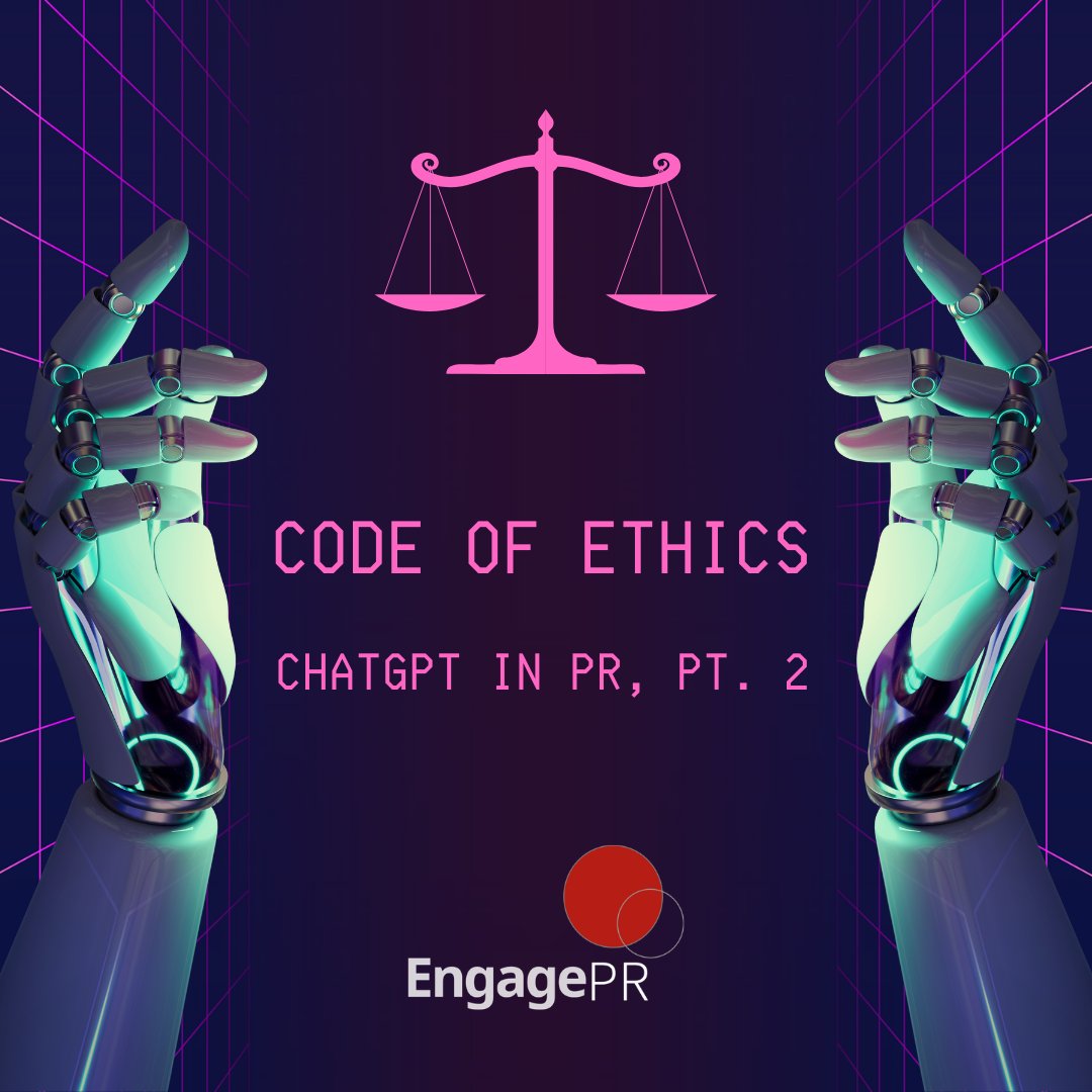 EngagePR's tweet photo. #ChatGPT now has a plagiarism checker, yet privacy and misinformation are becoming more significant concerns, presenting risks to #PRclients and #PRpros. Read the second part of our two-part blog series by @stanoneill4 on the language model to learn more: https://t.co/jukM7MwZ6a https://t.co/GSrPOpfs2j