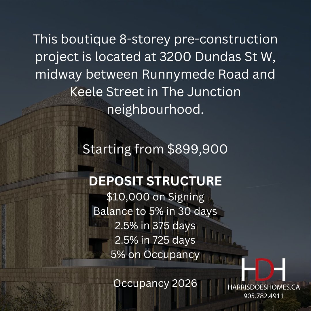 The Junction is one of Toronto’s most vibrant and sought after neighbourhoods!
#harrisdoeshomes #hdh #precon #preconstruction #torontoprecon #torontopreconstruction #toronto #investment  #gta #gtacondos #craft #craftresidences #investmentproperty