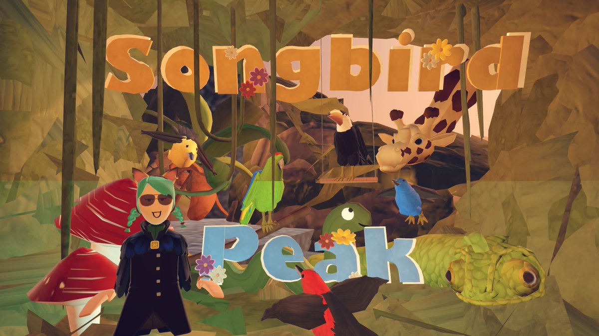 TarapeuticVR's tweet photo. This lovely map is called Songbird Peak and it's got everything that I love - scenic views, parrots flying around, waterfalls, and great music! It's an entry for the #rhythmandrooms #recroom contest so definitely check it out here! https://t.co/L57aoHnFRt https://t.co/TRXGsVoKW9