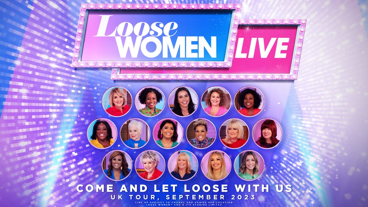 Watch out, they've been set LOOSE! @brenda_edwards, @FrankieBridge, @kayeadams and @sarker are heading on the road for @loosewomen LIVE! Head to loosewomen.live for tickets 🎟️